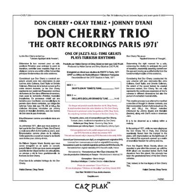 Don Cherry Trio - The ORTF Recordings Paris 1971 (Plak) Don Cherry