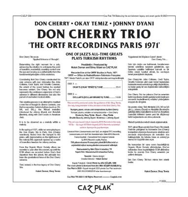 Don Cherry Trio - The ORTF Recordings Paris 1971 (Plak) Don Cherry